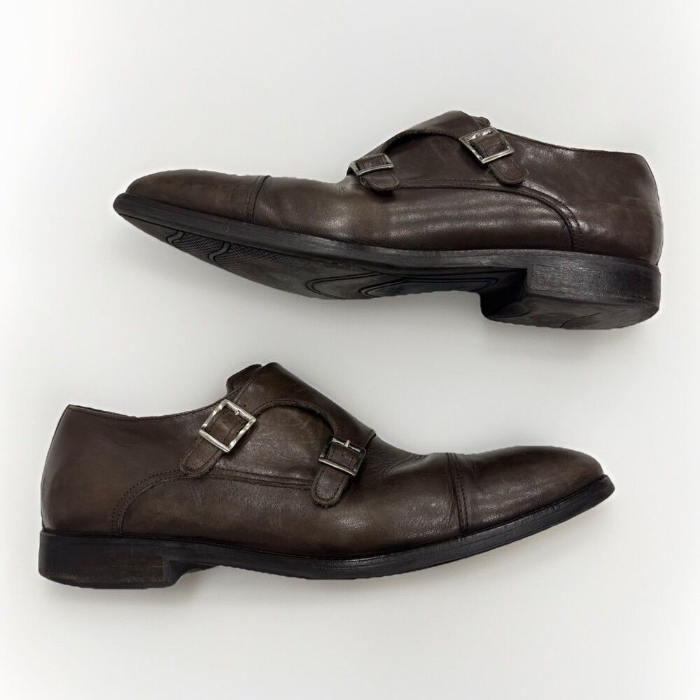 Charles Tyrwhitt Mens Shoes Size 10.5 Double Monk Strap Brown Leather Oxford